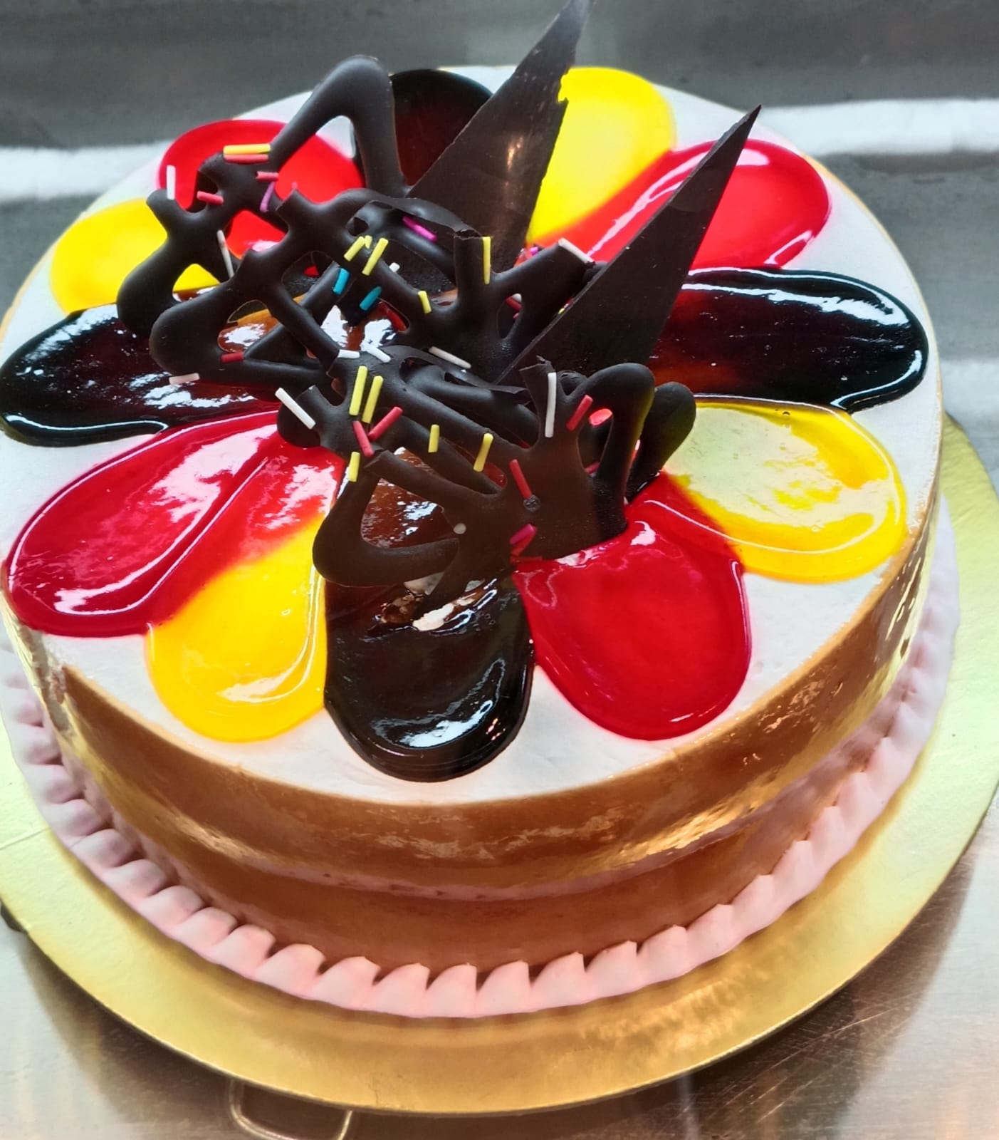 Butterscotch mix fruits cake