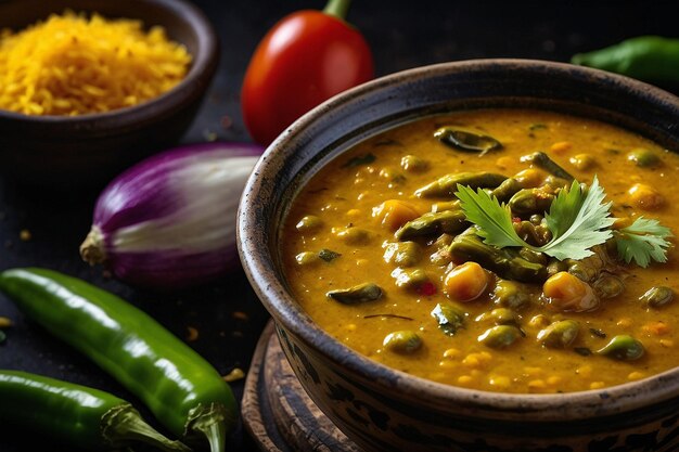 Dal tadka with green chilli