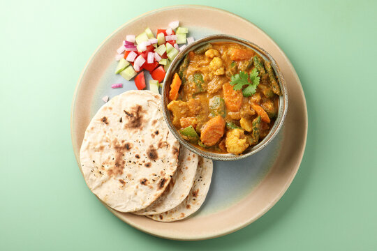 2 butter Tandoori roti with Mix veg