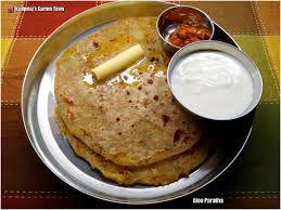 Butter Paratha with curd