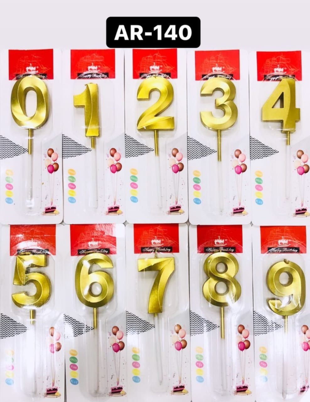 0 Number candle Golden